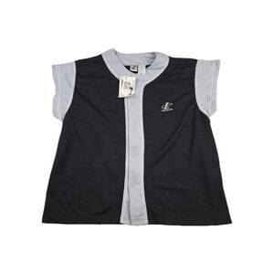 Logo Athletic Vintage‎ Gray Black Baseball Jersey Men's Size XL Deadstock New